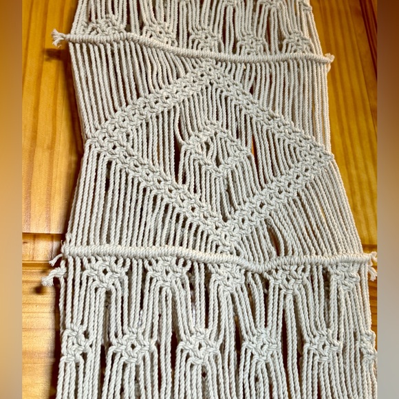 Macrame Table Runner 108 inches Boho Farmhouse Eclectic Kitchen Home Decor - Picture 6 of 15